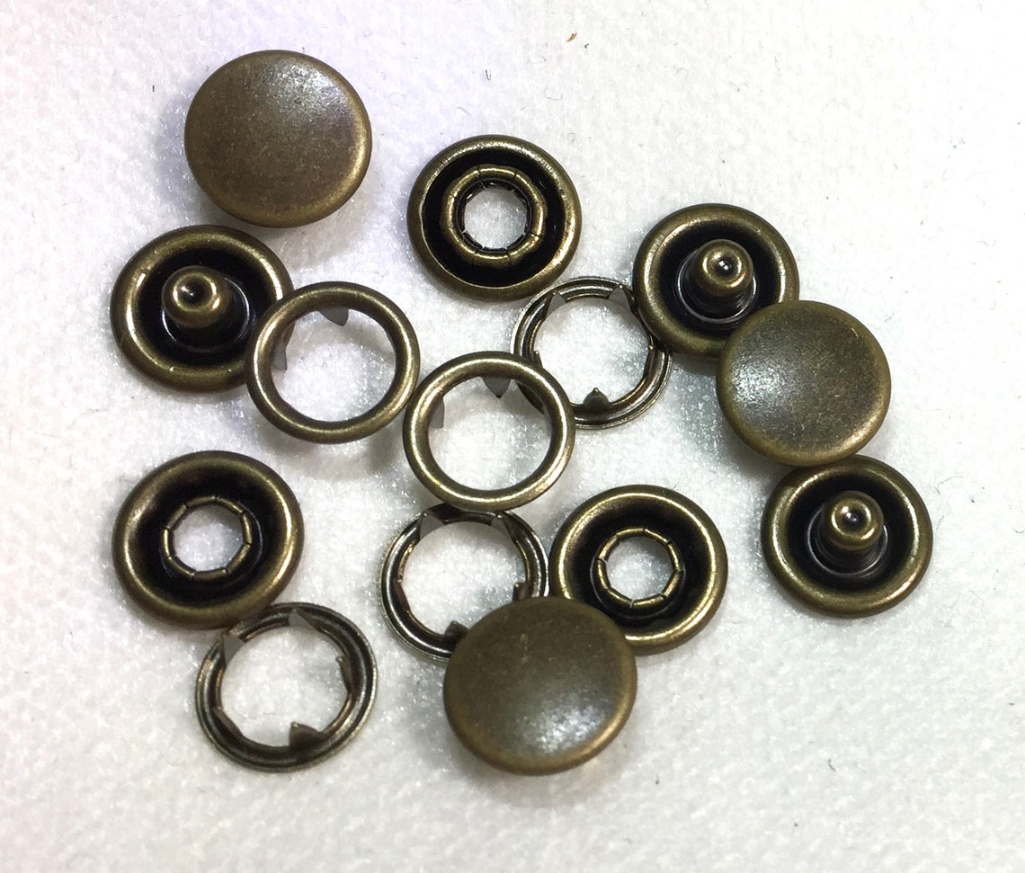 Gripper Snaps All Antique Brass Finish Size 16 Set of 25 Cap Etsy