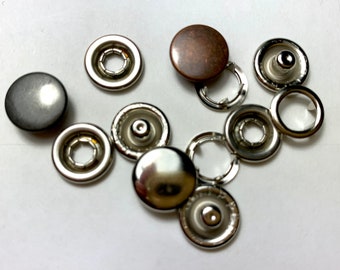 Metallic Color Snaps  25 sets Size 16 11 mm.