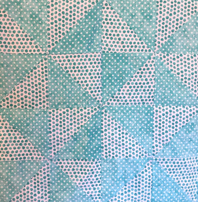 Baby Quilt with Aqua Polka Dots and Pinwheels FREE SHIPPING