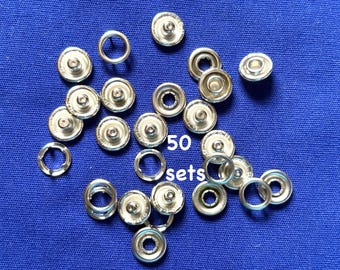 50 Sets Gripper Snaps Size 16 No Sew Snap Fasteners 11 mm