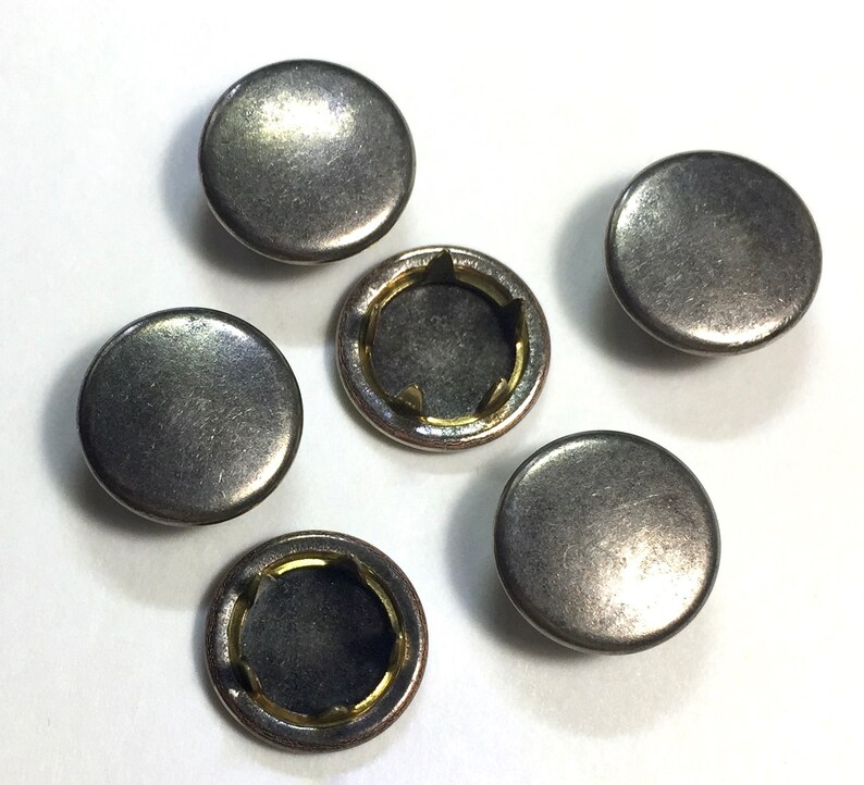 Silver Gripper Snaps Brushed Satin Finish Size 16 Set of 25 Antique Look 11mm