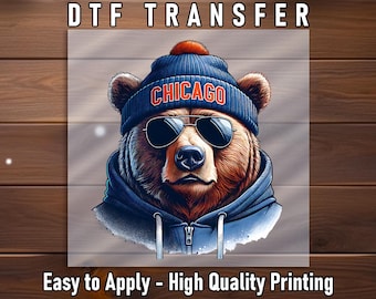 Chicago Bear Mascot DTF Transfer: Ready to Press Design