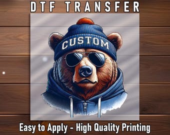 Bear Custom DTF Transfer: Hoodie & Shirt Decal
