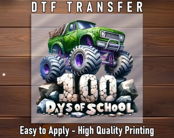 Monster Truck 100 Days of School DTF Transfer