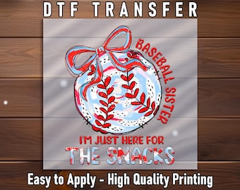 Just Here For Snacks DTF Transfer: Baseball Lover Game Day Food Graphic