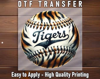 Tigers Baseball DTF Transfer – Tiger Print Baseball Shirt Art
