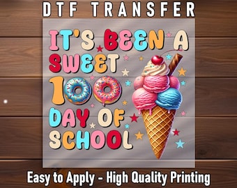 Sweet 100 Days of School DTF Transfer: Ice Cream Donut Theme