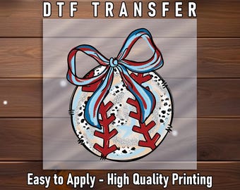 Baseball Bow DTF Transfer: DIY Sports Shirt Design