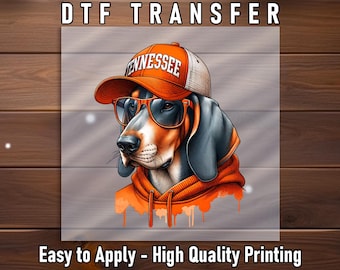 Tennessee Dog Mascot DTF Transfer: DIY Apparel