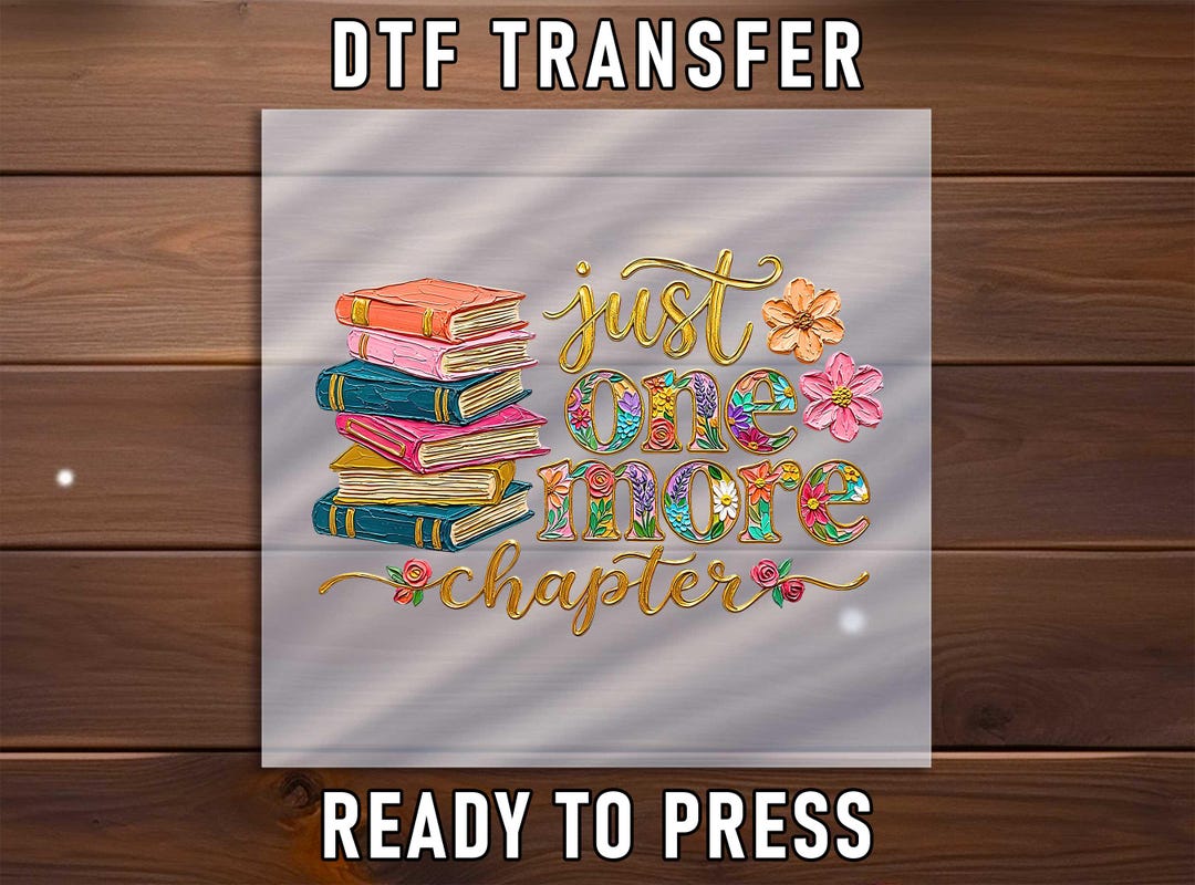 Book Chapter DTF Transfer, Reading Lover Floral Stack Iron on Press - Etsy