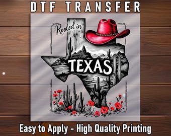 Rooted In Texas DTF Transfer: Western Desert State Shirt Design
