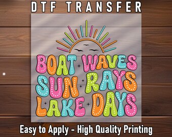 Lake Days DTF Transfer: Retro Summer Graphic Shirt Design