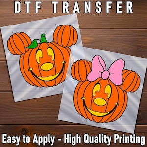 Mickey & Minnie Pumpkin DTF Transfer: Halloween Shirt Design