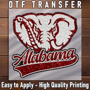 Crimson Elephant DTF Transfer: Sparkle Team Spirit Shirt Decal