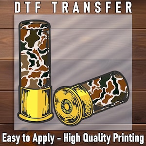 Military Style  Shotgun Shells DTF Transfer, Hunting Shirt Iron-On