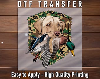 Hunting Dog DTF Transfer: Military Style Duck Retriever Decal