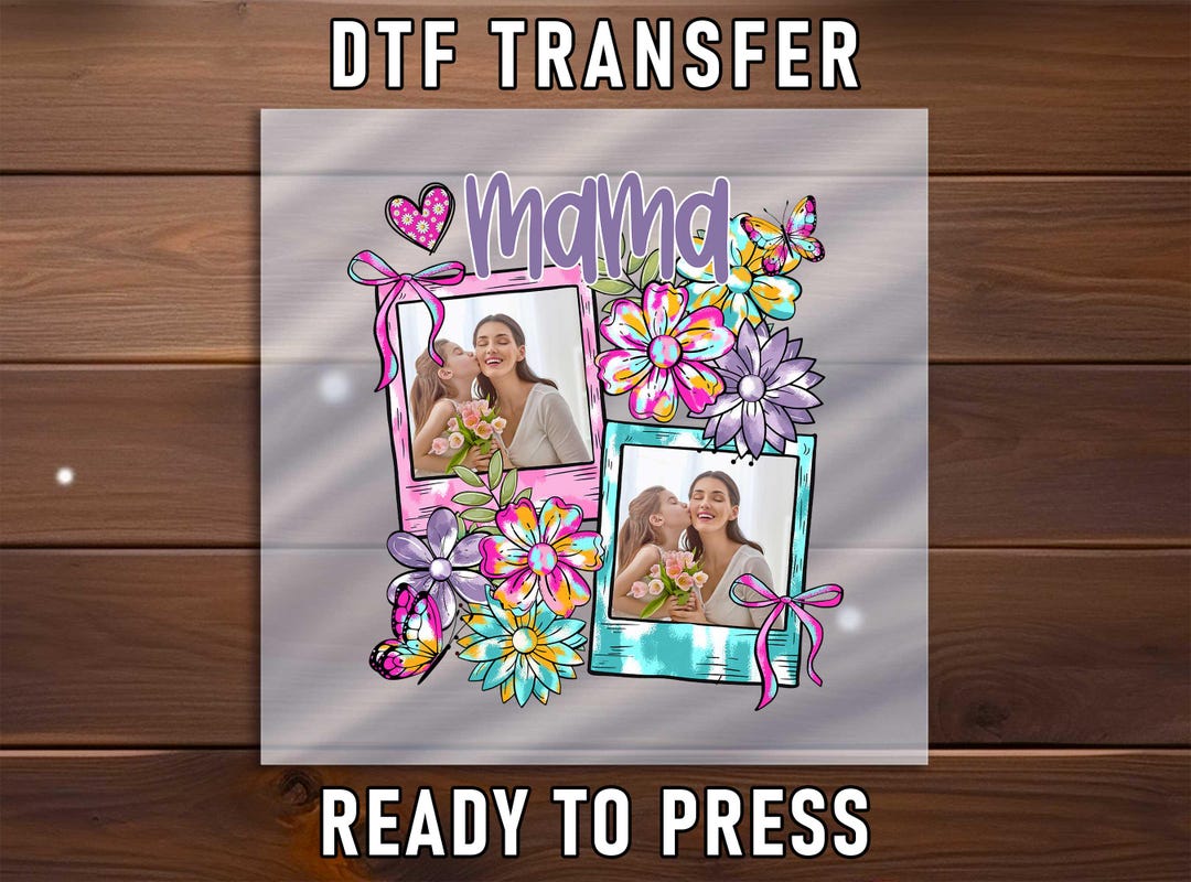 Telecommand Transfer Frame Custom Photo Frame DTF Transfer, Mothers Day Floral Apparel Print - Etsy