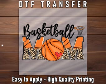 Transferencia Leopard Basketball Mom DTF: Lista para planchar