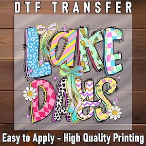 Lake Days DTF Transfer: Colorful Summer Shirt Design