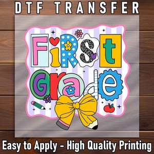 Patchwork Letter D DTF Transfer: Back to School Shirt Design