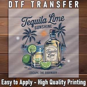 Tequila Lime DTF Transfer: Tropical Summer Shirt Design