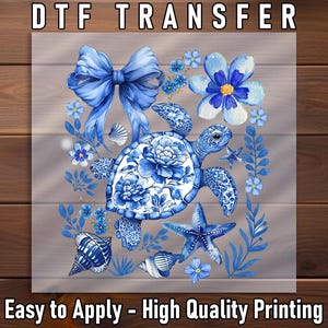 Turtle DTF Transfer, Cute Sea Turtle Design for DIY Shirts, Ready to Press Ocean Animal Print, Fun Summer Heat Transfer, Beachy Vibes Tee