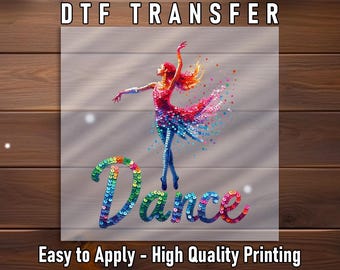 Rainbow Sequin Dancer DTF Transfer, Ready to Press