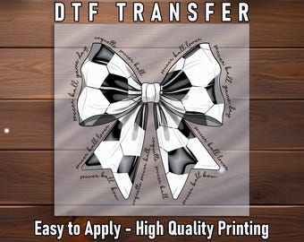 Soccer Bow DTF Transfer: Trendy Sports Iron On