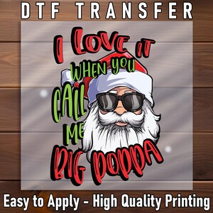Santa Claus Artwork DTF Transfer, Holiday Winter Apparel Print Ready To Press Tee image 1