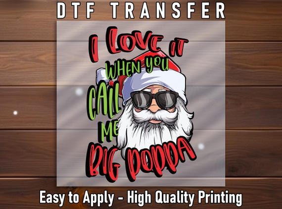Santa Claus Artwork DTF Transfer, Holiday Winter Apparel Print Ready To Press Tee
