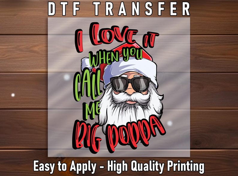 Santa Claus Artwork DTF Transfer, Holiday Winter Apparel Print Ready To Press Tee image 1
