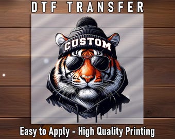 Tiger Sunglass DTF Transfer: Hoodie Design