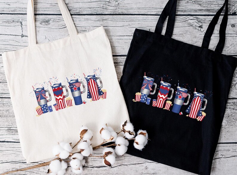 a tote bag and a tote bag on a wooden table