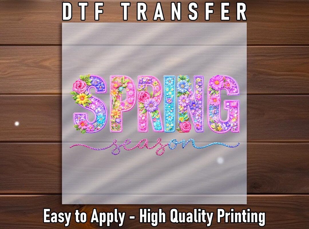 Spring Season DTF Transfer: Floral Letter Garden Bloom Design - Etsy
