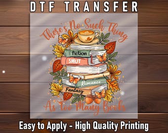 Fall Book Lover Ready To Press DTF, Autumn Reading DTF Transfer, Cozy Bookworm Dtf Print, Fiction Fan Shirt Iron On Transfer