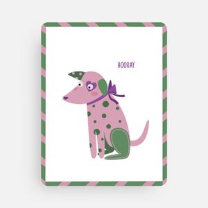 Cartão de aniversário colorido dálmata | Cartões de cachorro | Cartão de saudação Hooray