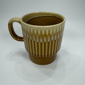 MCM 1970s Brown Stoneware Stackable Drip Mug from Japan