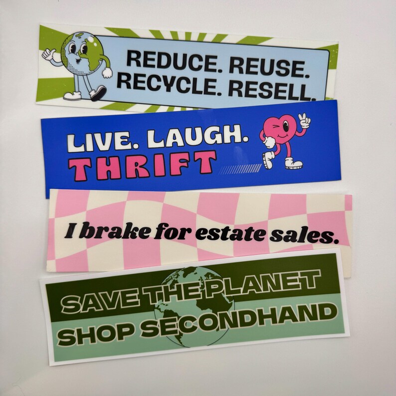 Reduce Reuse Recycle Resell Bumper Sticker - Etsy