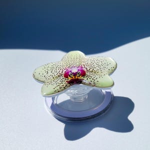 Weiße Orchidee MagSafe Phone Grip - Eleganter Floraler Phone Grip | Moderne Orchidee iPhone Zubehör