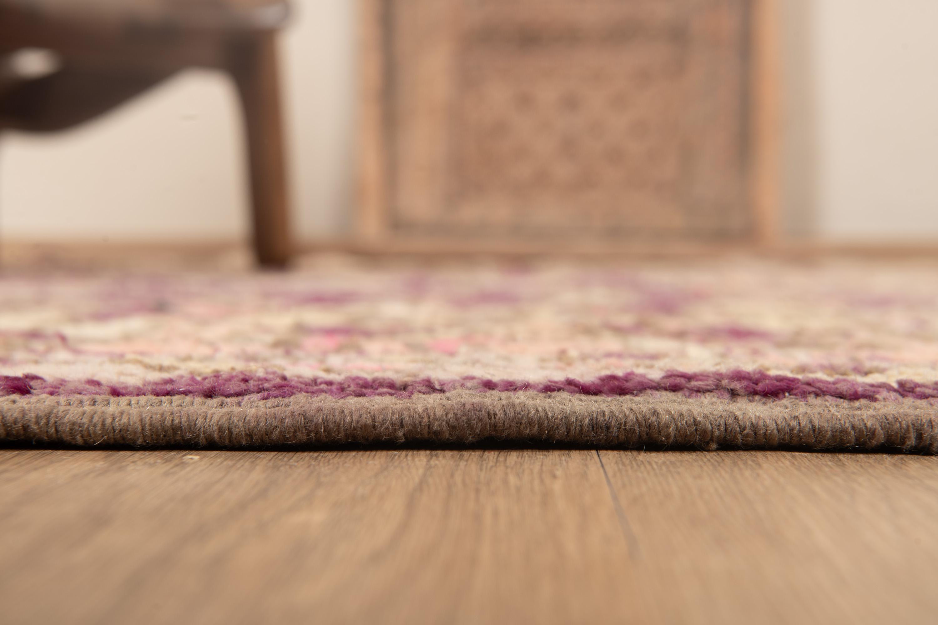 ヴィンテージパープルブージャードラグ、本物のモロッコラグ、9 x 7