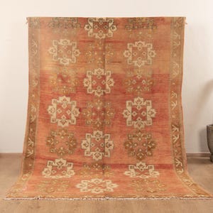Alfombra Boujaad vintage color melocotón, auténtica alfombra marroquí, 2,7 x 1,8 m