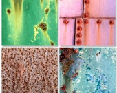 Rust and Textures Combo Pack, Green, Purple, Brown, Blue, 11X14 Mats, Living Room Modern Art, Ready to Frame, Large Wall Decor, Wall Hanging