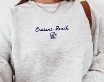 Embroidered Cousins Beach Sweatshirt, Coastal Vacation Crewneck, Trendy East Coast Pullover, Summer Vibes Sweater, Coastal Cowgirl Sweater
