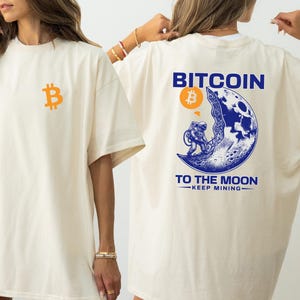 Bitcoin Shirt Unisex, Crypto Tee, Small BTC Logo, Bitcoin to the Moon, Bitcoin Trader Gift, Vintage Look, Unisex Streetwear Tee, Satoshi BTC