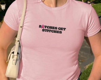 Breast Cancer Support Embroidered Baby Tee, October Breast Cancer Outfit, Breast Cancer Awareness Tank Tops, Breast Cancer Survivor Shirt