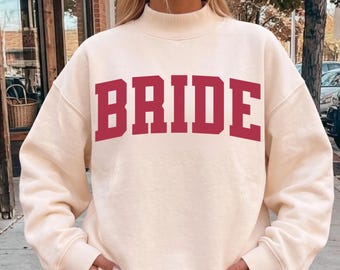 Bride Mockneck Sweatshirt, Future Mrs Wedding Honeymoon Outfit, Bridal Shower Gift, Bachelorette Party Crewneck, Engagement Sweater