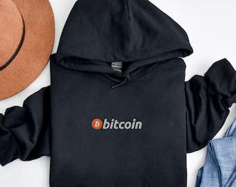 Embroidered Bitcoin Hoodie, Crypto Lover Gift, Bitcoin Apparel for Men Women, Crypto Hoodie Unisex, BTC Trading Sweater, Stock Market