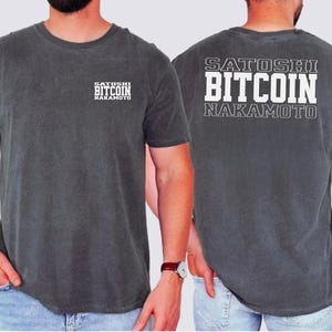 Bitcoin Shirt Comfort Colors, Crypto Tee, Small BTC Logo, Bitcoin Trader Gift, Soft Vintage Look, Unisex Streetwear Tee, Satoshi Nakamoto