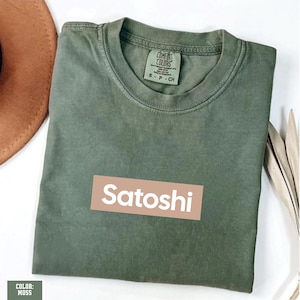 Bitcoin Shirt Comfort Colors, Crypto Tee, Small BTC Logo, Bitcoin Trader Gift, Soft Vintage Look, Unisex Streetwear Tee, Satoshi Nakamoto