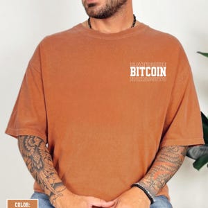 Bitcoin Shirt Comfort Colors, Crypto Tee, Small BTC Logo, Bitcoin Trader Gift, Soft Vintage Look, Unisex Streetwear Tee, Satoshi Nakamoto